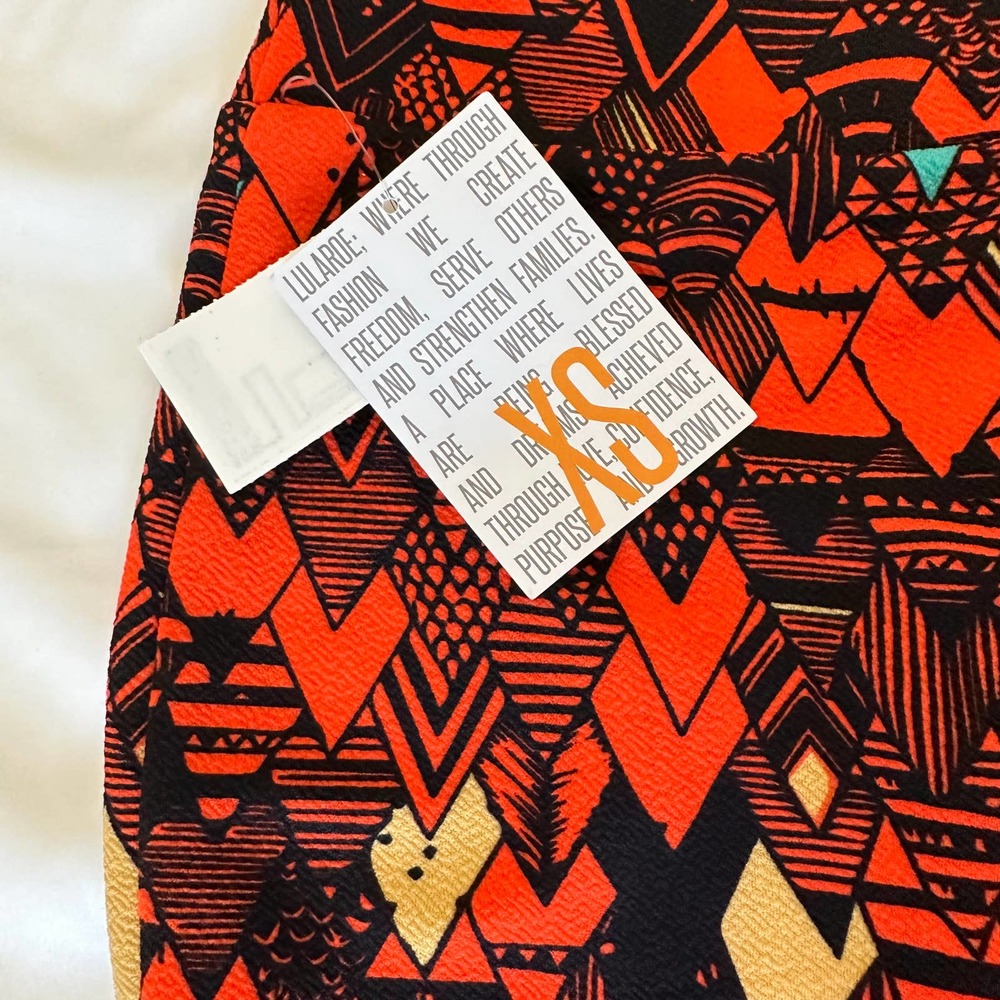 NWT- LuLaRoe CassieOrange Geometrical Diamond Baltic Design Print Pencil Skirt - Picture 7 of 8